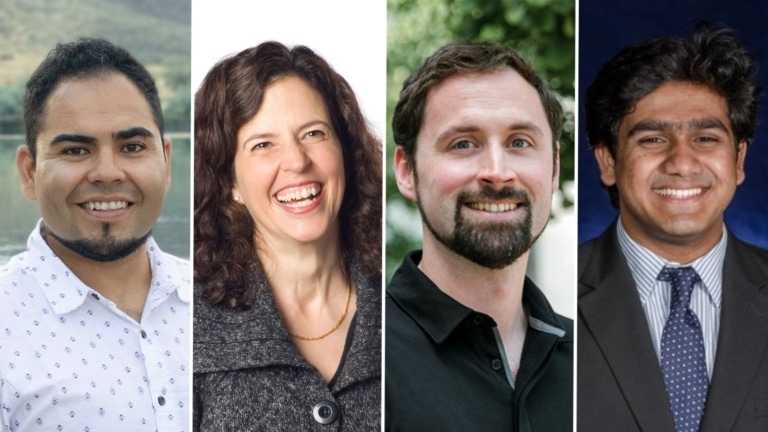 Collage of four headshots, from left to right: Carlos Duarte Roa; Therese Peffer; Paul Raftery; Anand Prakash